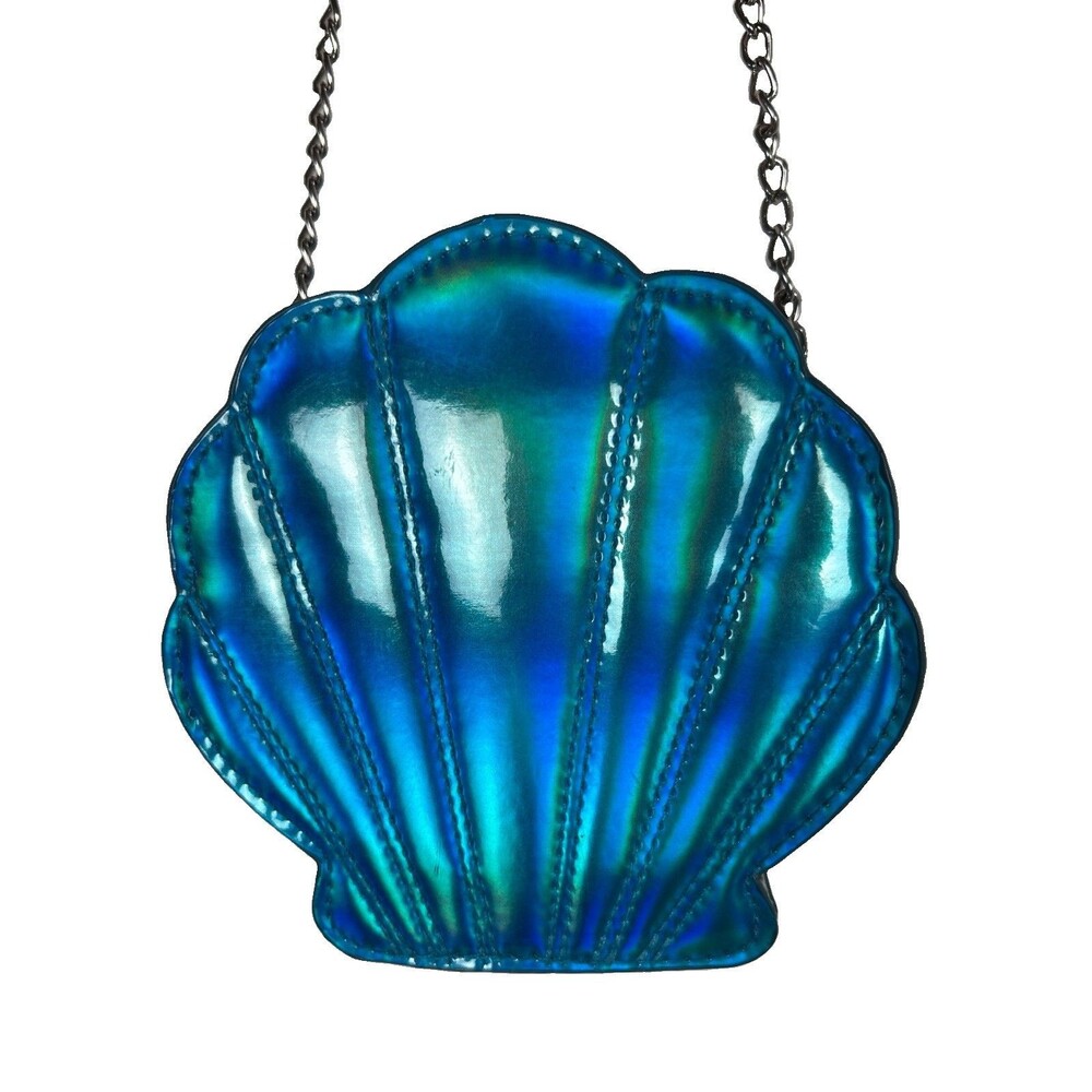 Capelli New York shell crossbody little blue bag/purse bohemian mermaid